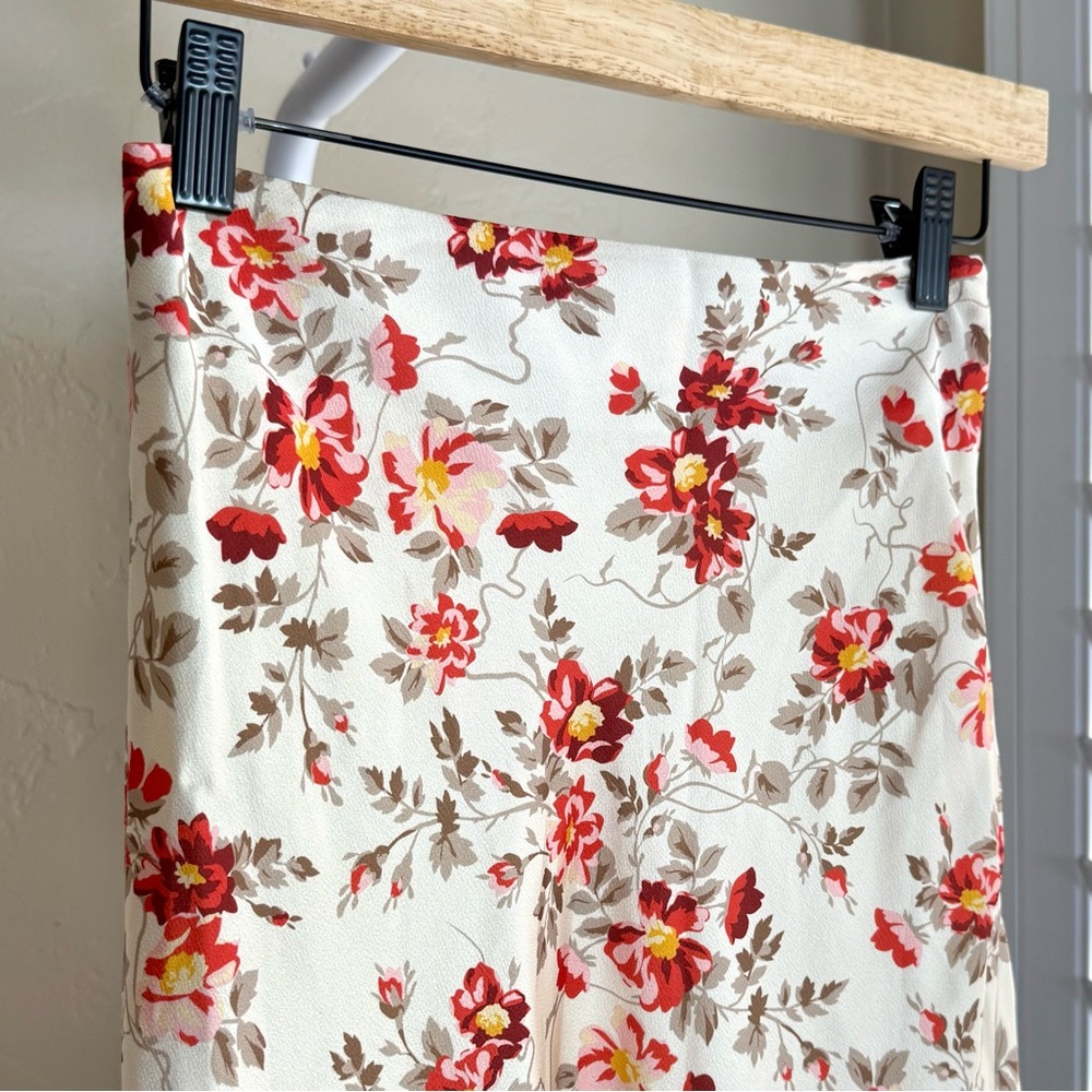 Lost + Wander Floral Midi Skirt - Cream and Red - Picture 2 of 8